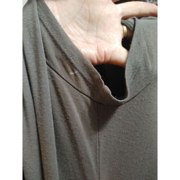 EILEEN FISHER JERSEY KNIT GRAY V-NECK SHORT SLEEVE MIDI DRESS SIZE SMALL - Picture 8 of 8